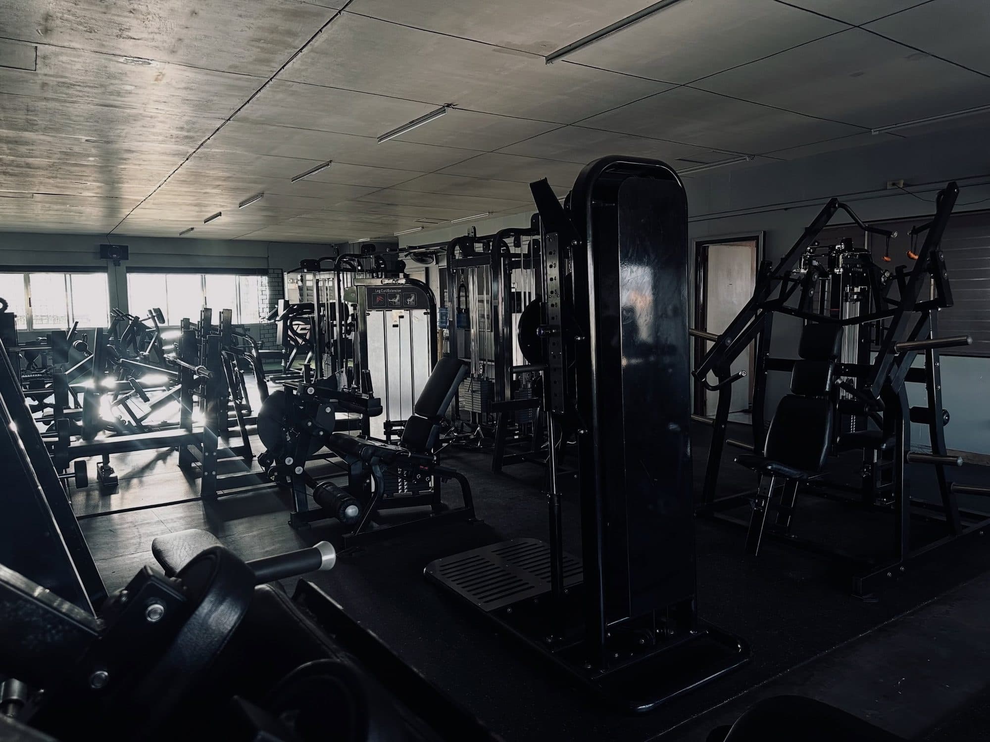 The functional training room with spin bikes and open floor